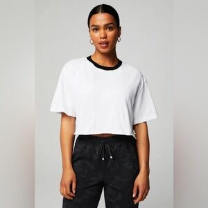 Fabletics Cropped Slub White Tee
